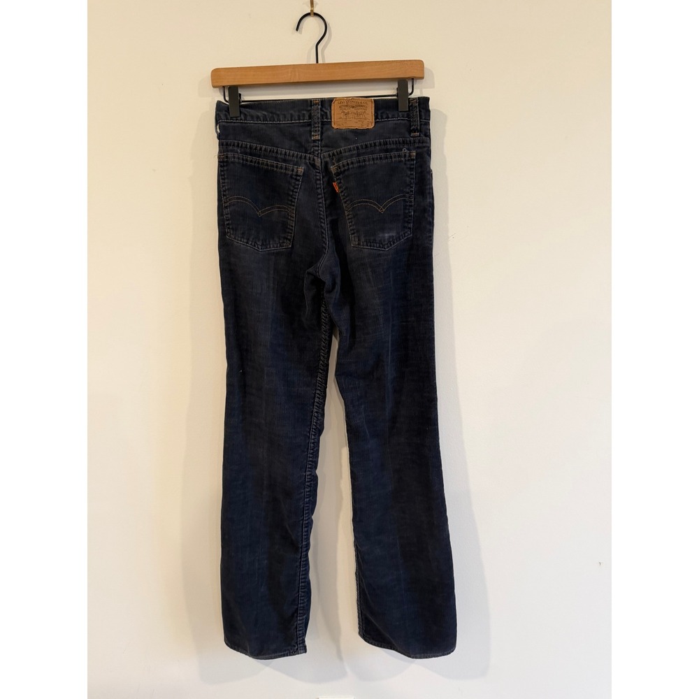 Vintage Levis 716 Student Orange Tab Corduroy Pants Navy Blue Talon 42 Zip 29x32 - Picture 4 of 9